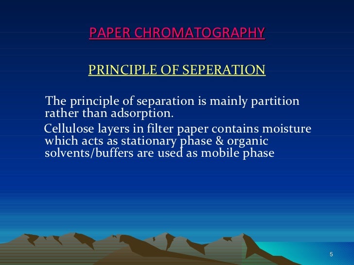 possible applications for paper chromatography